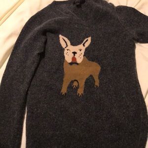 J Crew grey wool bulldog sweater